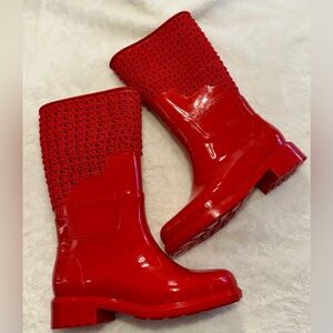 Melissa + Campana Boot Red - Size US 7- Made in Brazil - NEW